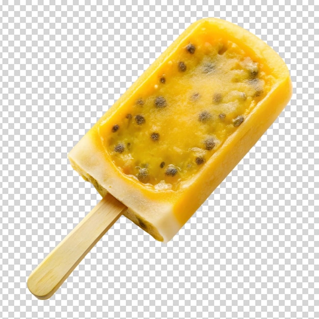 PSD passion fruit pop popsicle frozen ice pop isolated white background