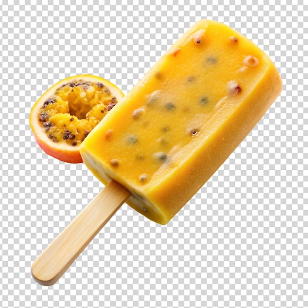 Passion fruit pop popsicle frozen ice pop Isolated white background