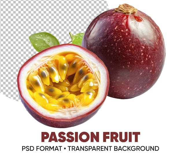 PSD passion fruit transparent background