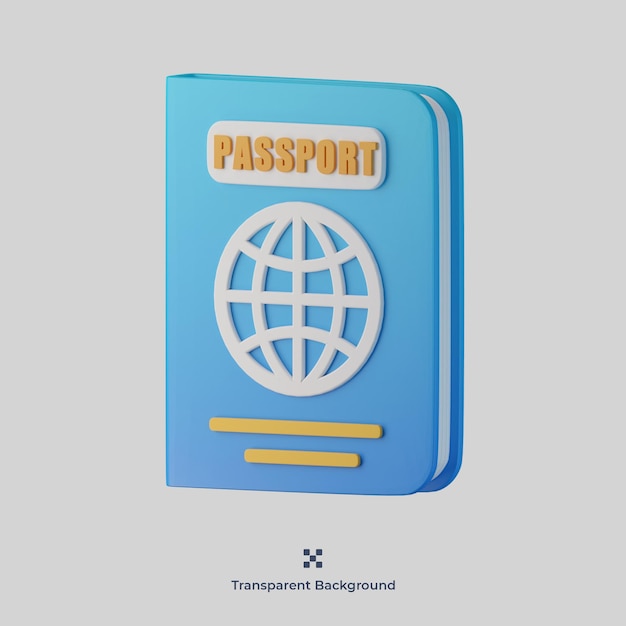 Passport 3d icon illustration