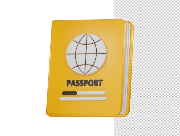 Passport icon 3d rendering vector illustration