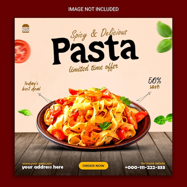 pasta social media post banner.