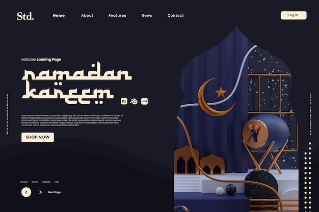 Pastel abstract ramadan kareem landing page