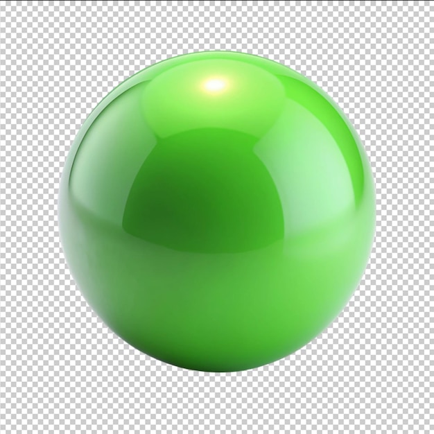 PSD pastel green ball realistic glossy 3d sphere ball isolated geometric figure of round sphere