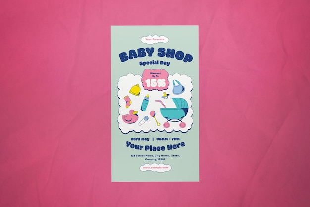 Pastel Green Doodle Baby Shop Instagram Story