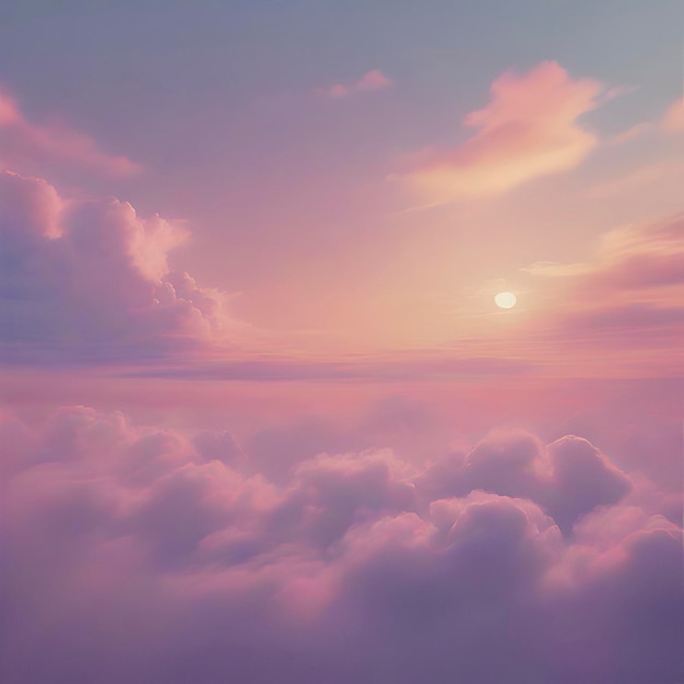 PSD pastel sky and morning sunlight