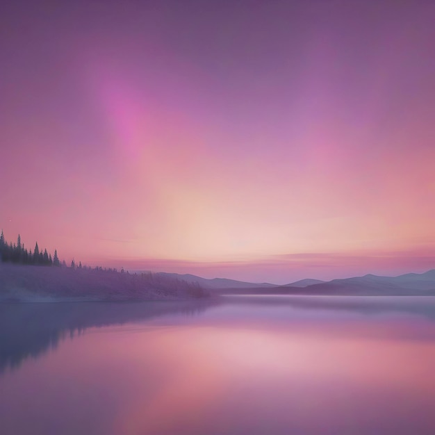 PSD pastel sky with aurora scenery with smooth color transition