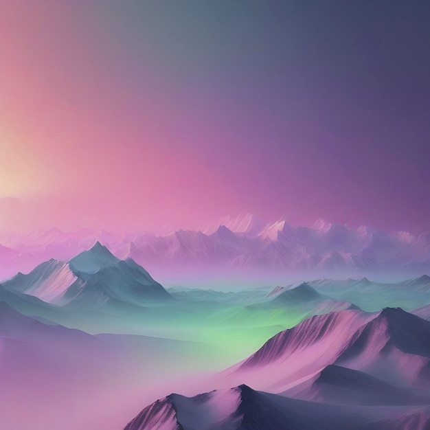 Pastel sky with aurora scenery with smooth color transition