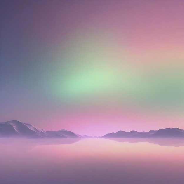 PSD pastel sky with aurora scenery with smooth color transition