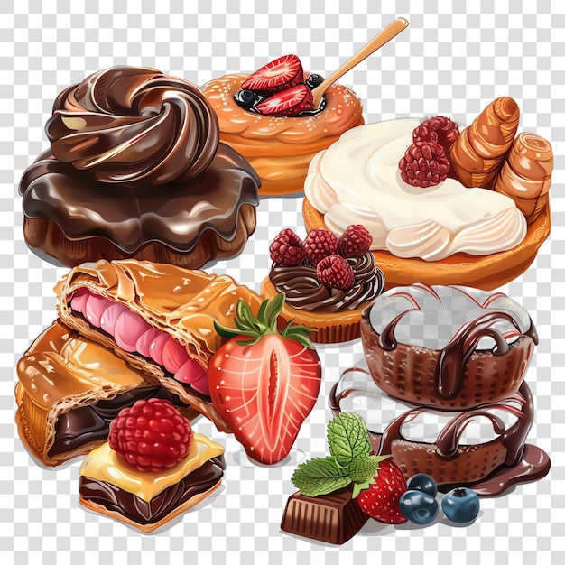 PSD pastries transparent background realistic element