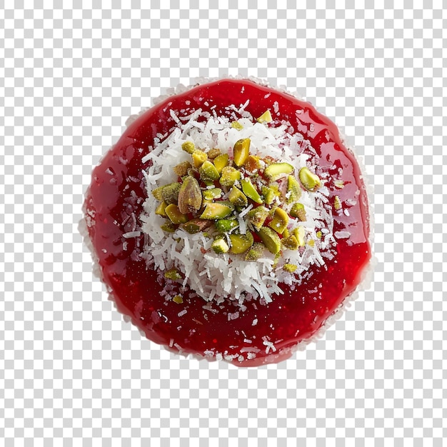 Pastry with nuts and jam isolated on a transparent background