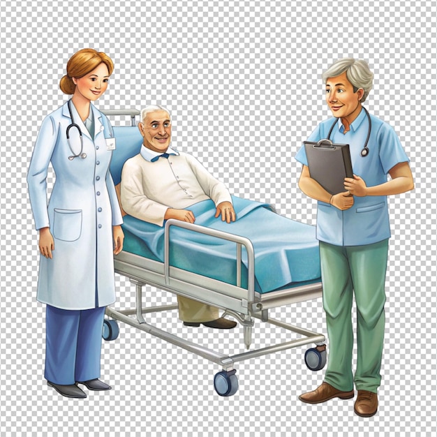 PSD a patient care on white background