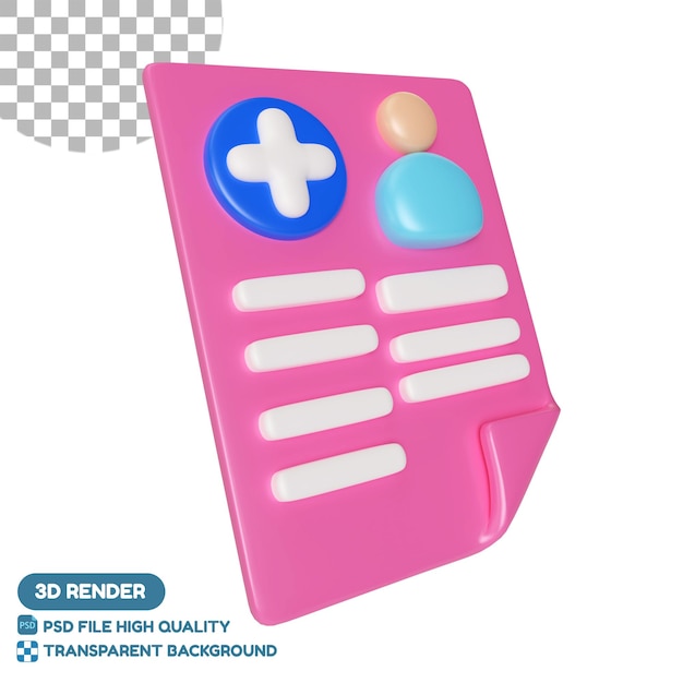 Patient Data 3D Illustration Icon