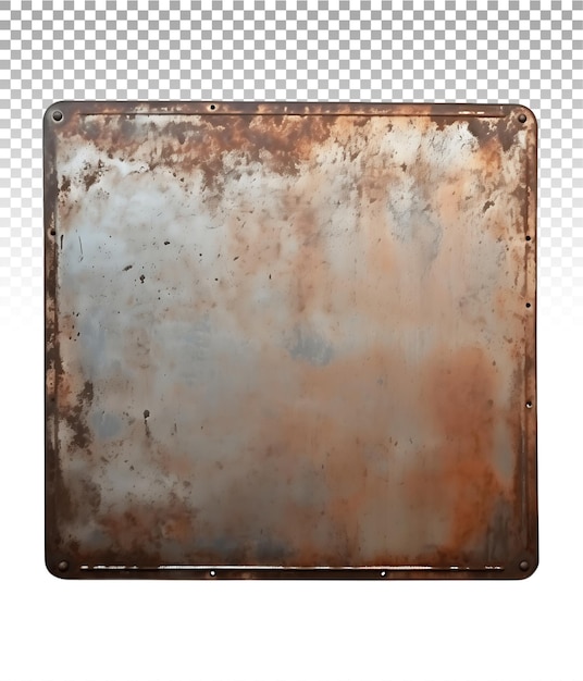 PSD patinaed metal plate silhouettes with rust