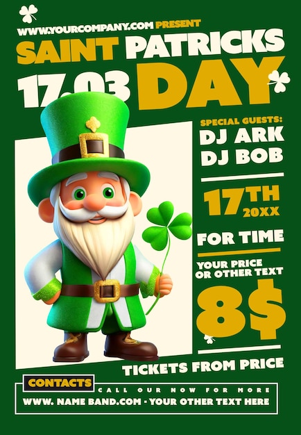 patricks day flyer psd template