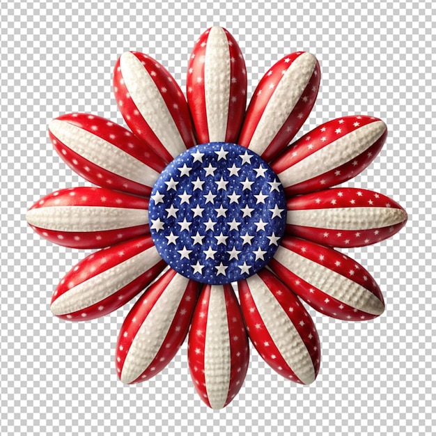 a patriotic or american flag flower on transparent background