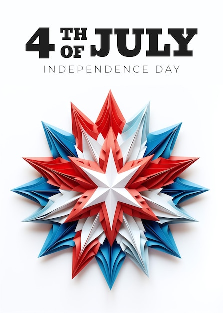 A patriotic poster with stars with colors of usa for Independence day concept on 4th