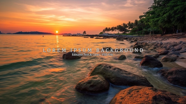 Pattaya City beach and Sea in Twilight