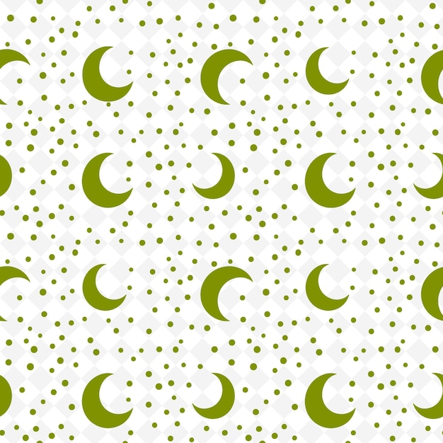 a pattern of green stars and a crescent moon