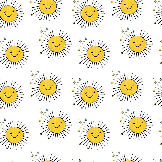 PSD a pattern of sunflowers with a smiley face