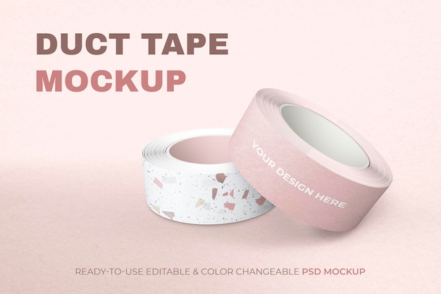 Patterned duct tape mockup psd, editable design