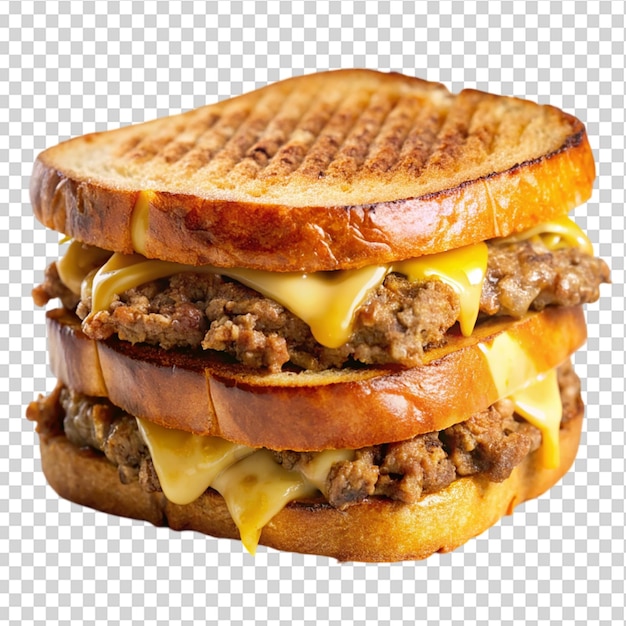 Patty melt ever sandwich isolated on transparent background