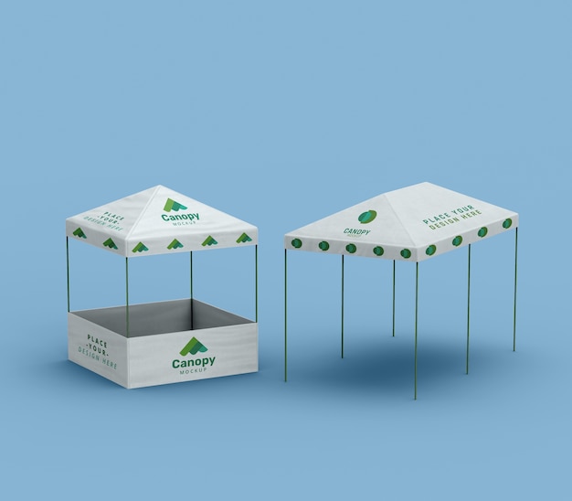 PSD pavilion with logo mockup