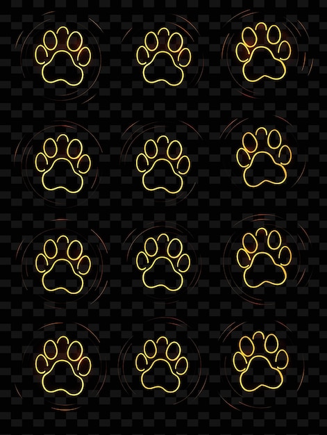 PSD paw prints on a black background