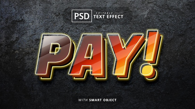 Pay 3d text effect editable