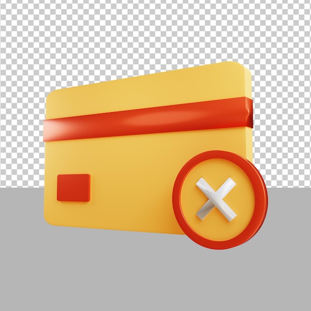 Payment Method Failed using Credit Card icon 3D Illustration