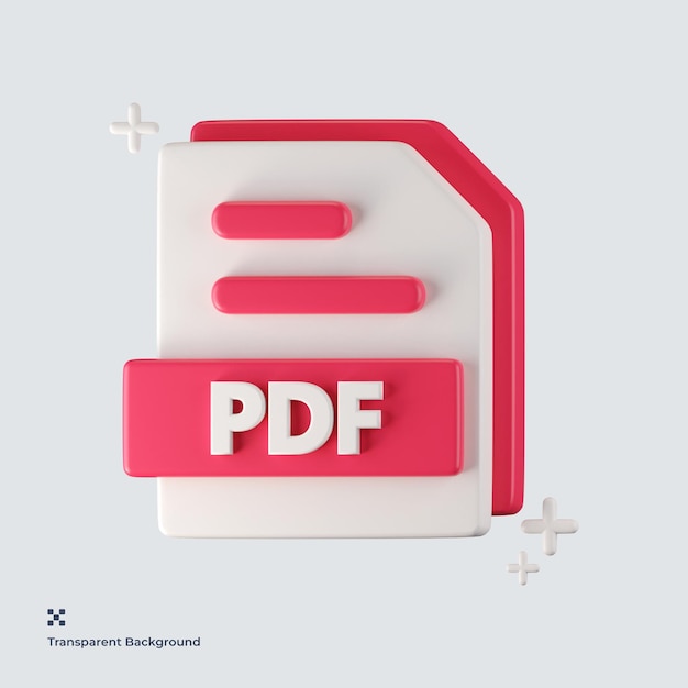 Pdf file format 3d icon