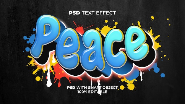 Peace text effect graffiti style Editable text effect