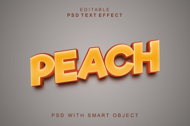 Peach 3d text effect