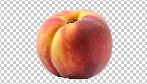 Peach isolated on transparent background Realistic peach