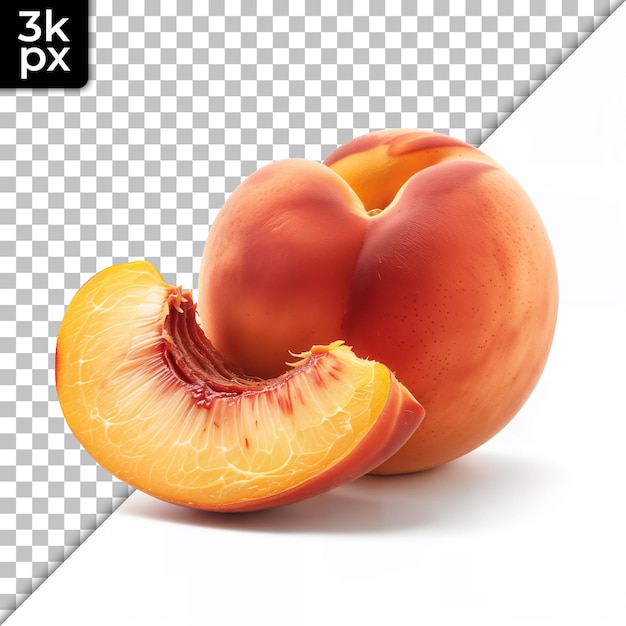 a peach with the word xm on it