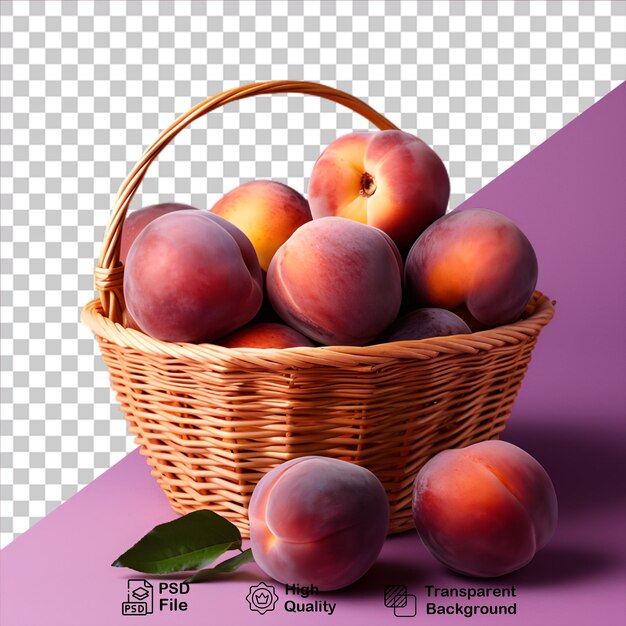 peaches fruit basket isolated on transparent background include png file