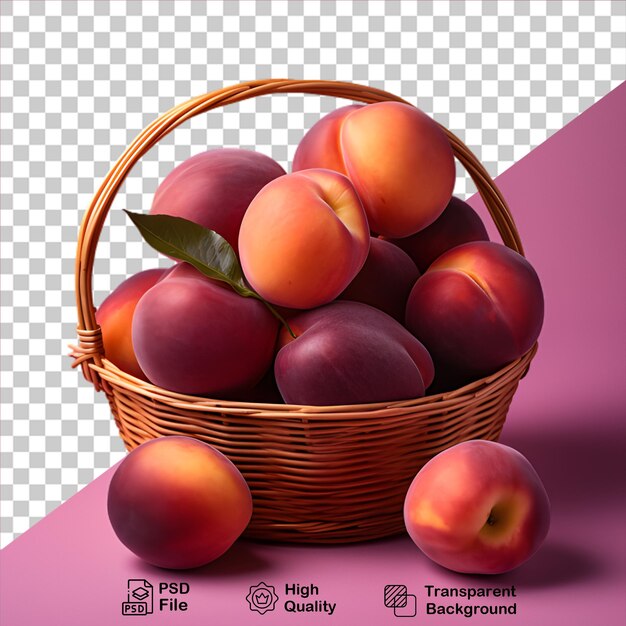 peaches fruit basket isolated on transparent background include png file