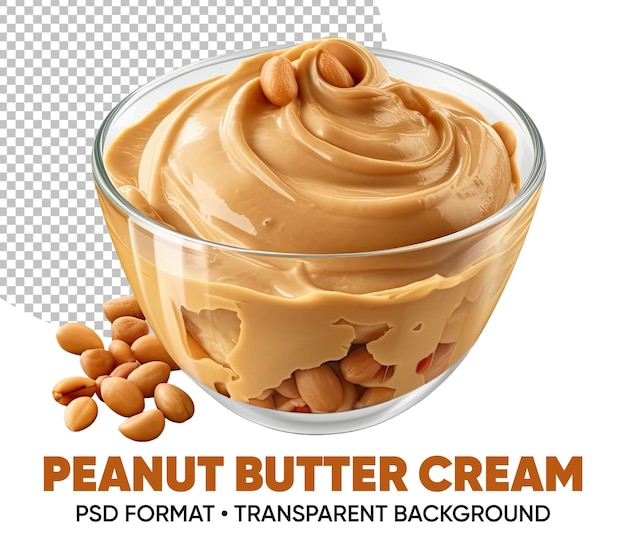 PSD peanut butter cream transparent background