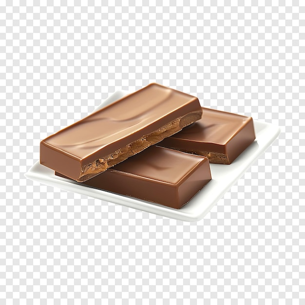 PSD peanuts butter chocolate bars isolated on a transparent background