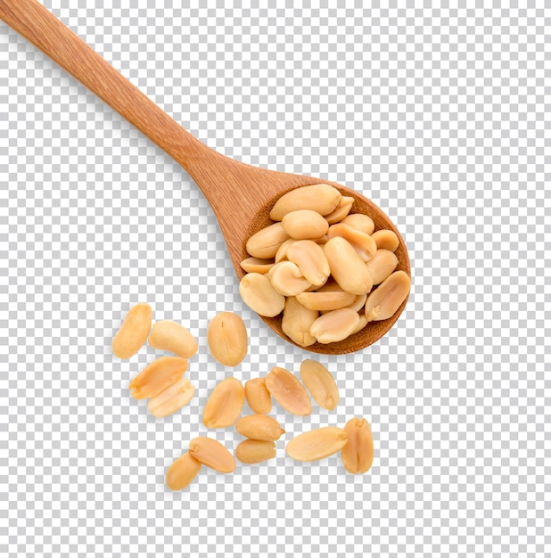 Peanuts in Wooden spoon isolated Premium PSD