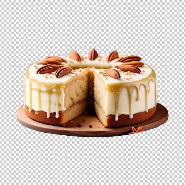 Pear cake isolated on transparent background