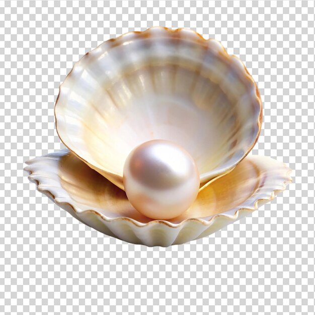 Pearl shell isolated on transparent background