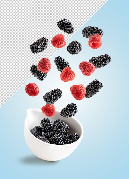 Pears blackberries in a bowl mockup