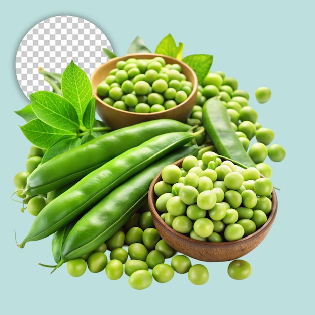 PSD peas on transparent background