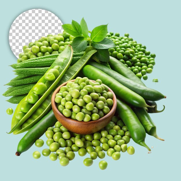 PSD peas on transparent background