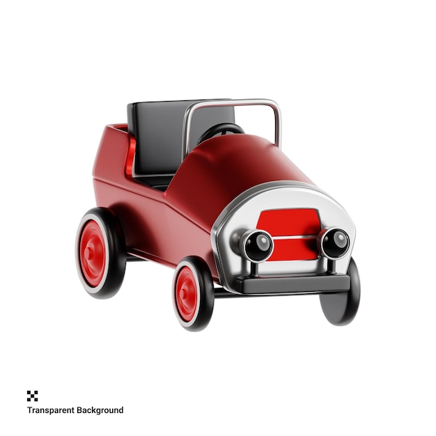 Pedal Car Playground Ride 3D Icon Illustration