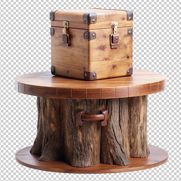 pedestal with a wooden trunk