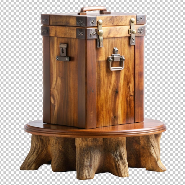 PSD pedestal with a wooden trunk