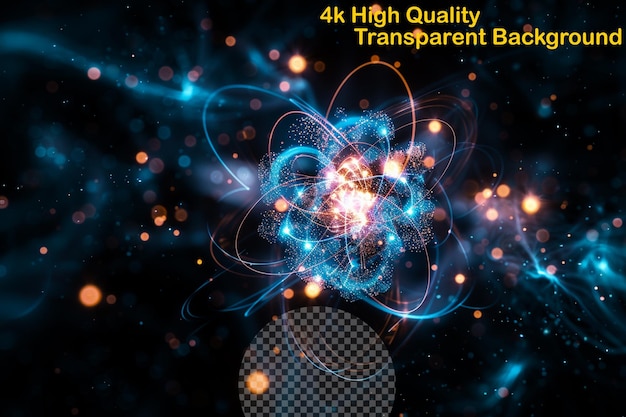 PSD peer into the fabric of reality with glowing quantum pa on transparent background