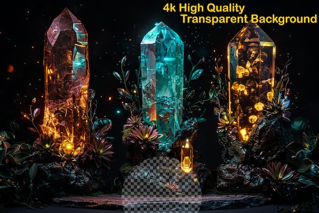 PSD peer into the fabric of reality with glowing quantum pa on transparent background